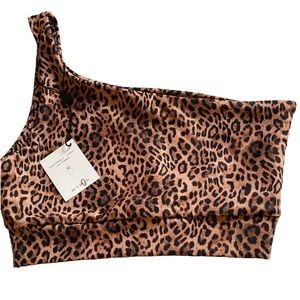 Leopard Print One-Shoulder Top
